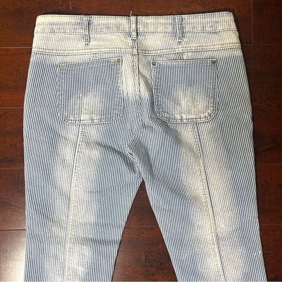 FREE PEOPLE Denim Railroad Stripe Seamed Bleach Jeans Size 27 Mid Rise - Picture 5 of 9